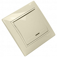 Выключатель скрытой проводки  Lezard Мира, 1-клавишный, 10А, с индикатором, кремовый цены в Воронеже