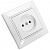 Розетка скрытой проводки Lezard Мира, 1-местная, 16А, без заземления, белая