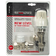 Комплект термостатический для подключения радиатора Pro Factor, прямой, 3/4" цены в Воронеже