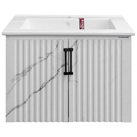 Тумба подвесная Bruklin 75 с умывальником Оскар 75, мрамор цены в Воронеже