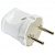 Вилка электрическая прямая UNIVersal, 6А, без заземления, белая