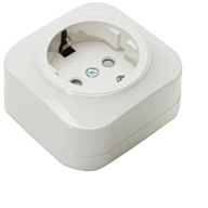 Розетка открытой проводки ИЭК GLORY, 1-местная, 16А, с заземлением, с защитной шторкой, белая цены в Воронеже