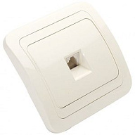Розетка телефонная Makel Mimoza, 1 разъем, кремовый цены в Воронеже