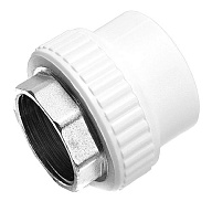 Муфта полипропиленовая Kalde, комбинированная, 40 х 1 1/4" г, белый. цены в Воронеже