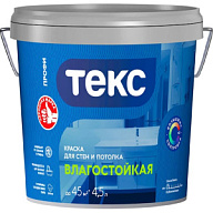 Краска водно-дисперсионная Текс Профи, для стен и потолка, влагостойкая, матовая, база А, белая, 4.5л цены в Воронеже