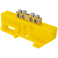 Шина нулевая EKF, N (6х9мм) 4 отверстия, желтый изолятор на DIN-рейку цены в Воронеже