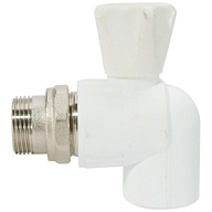 Кран полипропиленовый Valfex, для радиаторов, 25 х 3/4" ш, угловой, белый цены в Воронеже