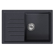 Мойка искусственный камень Комфорт Mixline, 750х500х200мм, прямоугольная с крылом, антрацит цены в Воронеже