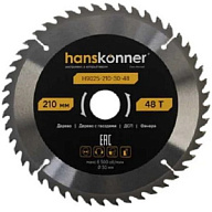 Диск пильный Hanskonner, по дереву, универсальный рез, 210х30мм, 48 зубьев цены в Воронеже