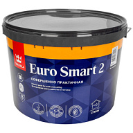 Краска водно-дисперсионная Tikkurila Euro Smart-2, для стен и потолка, акриловая, интерьерная, белая, матовая, база А, 9л. цены в Воронеже