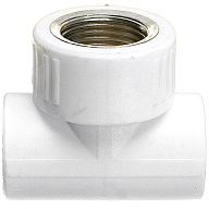 Тройник полипропиленовый Valfex, комбинированный 20 х 3/4" г, белый цены в Воронеже