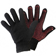 Перчатки ПВХ-точка, вязаные, двойные, черные цены в Воронеже