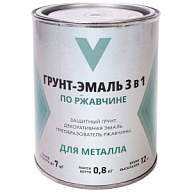 Грунт-эмаль  "V" по ржавчине 3в1, зеленая, 0,8кг цены в Воронеже