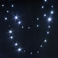 Гирлянда Нить, мерцание, 50м, толстый черный провод, холодный свет, уличная цены в Воронеже