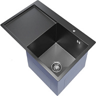 Мойка из нержавеющей стали врезная Mixline Pro, 780х500х200см, 3мм, левая, с сифоном, черный графит цены в Воронеже