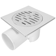 Трап Aquant, горизонтальный выпуск, для внутренней канализации D75мм, 150х150мм цены в Воронеже