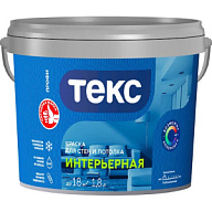 Краска водно-дисперсионная Текс Профи, для стен и потолка, интерьерная, база A, матовая, белая, 1.8л. цены в Воронеже