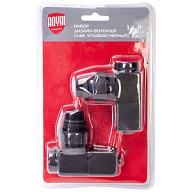 Набор дизайн-вентелей Royal Thermo Cube, черный, угловой, 1/2 цены в Воронеже