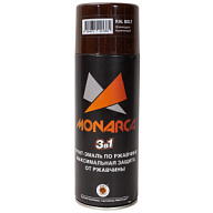 Грунт-эмаль аэрозольная 3в1 Monarca, шоколадно-коричневая, 520мл цены в Воронеже