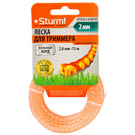 Триммеры Леска для триммера Sturm!, 2.0 мм х 15м, крученый квадрат Леска для триммера Sturm!, 2.0 мм х 15м, крученый квадрат цены в Воронеже