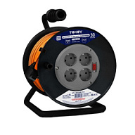 Удлинитель на катушке Tokov Electric, 4х-местный, 30м, ПВС 3х0.75мм, IP20, с заземлением цены в Воронеже