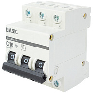 Выключатель автоматический ВА47-29 EKF, 3 полюсный, 16А С 4.5кА цены в Воронеже