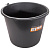 Ведро пластиковое, черное, круглое, 16л