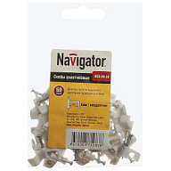 Скоба крепления с гвоздиком Navigator, D8мм, плоская, 50шт/уп. цены в Воронеже