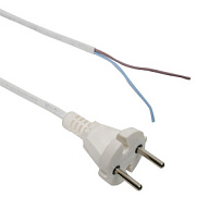 Шнур с электрической вилкой Universal, ШВВП 2х0.75, белый, 2.2м цены в Воронеже