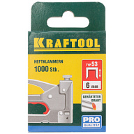 Скобы закаленные Kraftool, тип 53, 6мм, 1000шт Скобы закаленные Kraftool, тип 53, 6мм, 1000шт цены в Воронеже