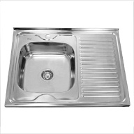 Мойка нержавеющая сталь Frap, накладная, 600х800мм, 0.8мм, левая цены в Воронеже