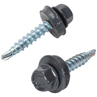 Саморез кровельный 4.8 х 29, RAL 7024 серый графит, весовой, ~ 16шт в 100г цены в Воронеже