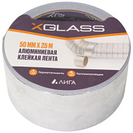 Лента клейкая Xglass, алюминиевая, 50ммх25м цены в Воронеже