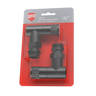 Набор дизайн-вентелей Royal Thermo Piano, черный, угловой, 1/2 цены в Воронеже