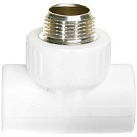 Тройник полипропиленовый Kalde, комбинированный 25 х 3/4" ш, белый. цены в Воронеже