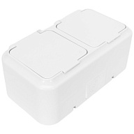 Розетка открытой проводки Bylectrica Пралеска Аква, 2-местная, 16А, IP54, белая цены в Воронеже