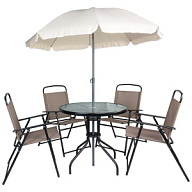 Набор садовой мебели Ялта WR2119, стол-зонт + 4 стула, бежевый цены в Воронеже