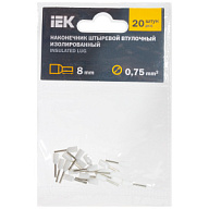 Наконечник НШВИ ИЭК, 0,75-8мм, белый, 20шт/уп. цены в Воронеже