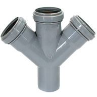 Крестовина одноплоскостная для внутренней канализации d 50х50х50мм, угол 45° цены в Воронеже