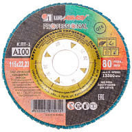 Круг шлифовальный лепестковый Луга, 115х22.2мм, Р100, торцевой цены в Воронеже