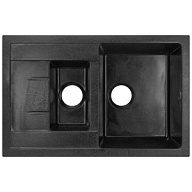 Мойка искусственный камень Ulgran, прямоугольная, 1.5 чаша, 500х770х160мм, черная цены в Воронеже
