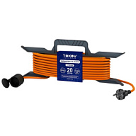 Удлинитель на рамке Tokov Electric, 1-местный, 20м, ПВС 2х0.75мм, IP44, без заземления цены в Воронеже