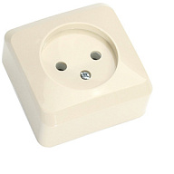Розетка открытой проводки Schneider Electric Этюд ОП, 1-местная, 16А, без заземления, кремовый цены в Воронеже