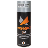 Грунт-эмаль Monarca, по ржавчине 3в1, аэрозольная, белый алюминий, 520мл цены в Воронеже