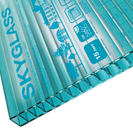 Поликарбонат сотовый Кинпласт Skyglass, 8 х 2100 х 12000мм, бирюзовый, 12 метров рулон цены в Воронеже