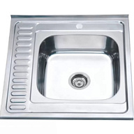 Мойка нержавеющая сталь Frap, накладная, 600х600мм, 0.8мм, правая цены в Воронеже