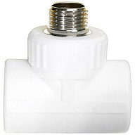 Тройник полипропиленовый Valfex, комбинированный 25 х 1/2" ш, белый цены в Воронеже