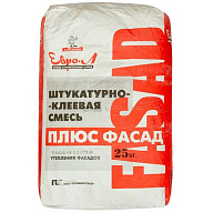 Штукатурно-клеевой состав Евро-Л Фасад Плюс, серый, 25 кг цены в Воронеже