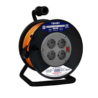 Удлинитель на катушке Tokov Electric, 4х-местный, 20м, ПВС 3х0.75мм, IP20, с заземлением цены в Воронеже