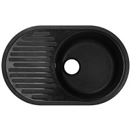 Мойка искусственный камень Ulgran, круглая с крылом, 460х730х200мм, черная цены в Воронеже